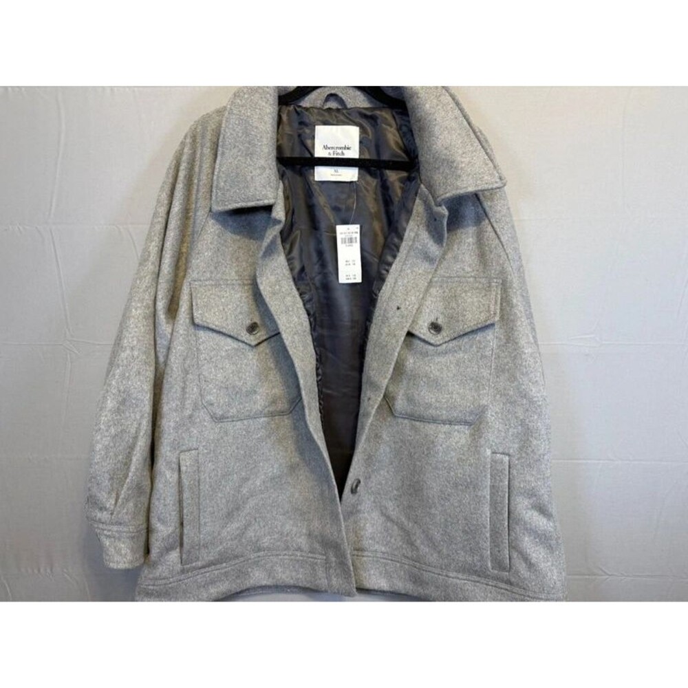 Abercrombie & Fitch Grey Wool Shirt Jacket XL BNWT